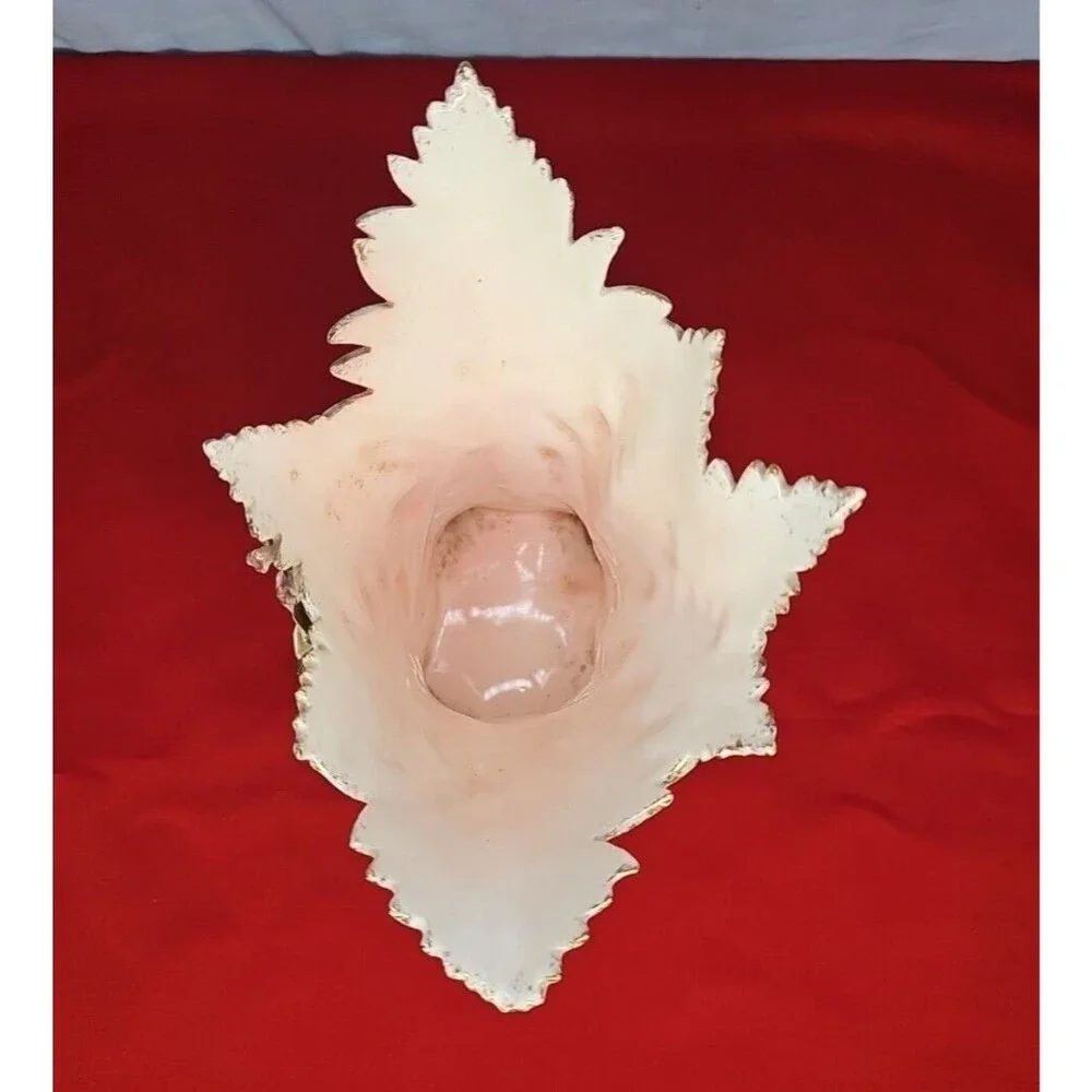 Rose Vase Vee Jackson Pottery Capodimonte Style Leaf Shape 3D Flower VTG Planter